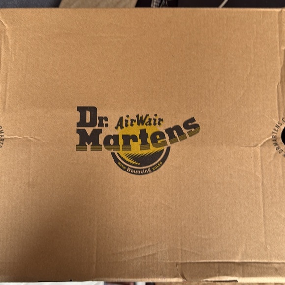 Dr. Martens Black Leather Combat Boots with Yellow Stitching - Picture 7 of 7